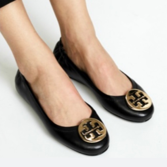 NWOT Tory Burch flats flats with gold logo - Picture 2 of 8